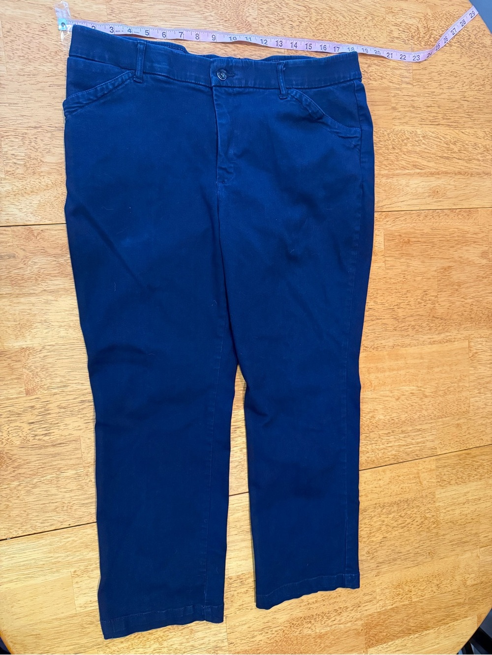 Lee Petite Straight Leg Pants in Navy Flex Motion